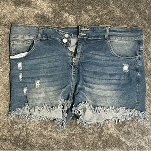 Distressed Denim Shorts